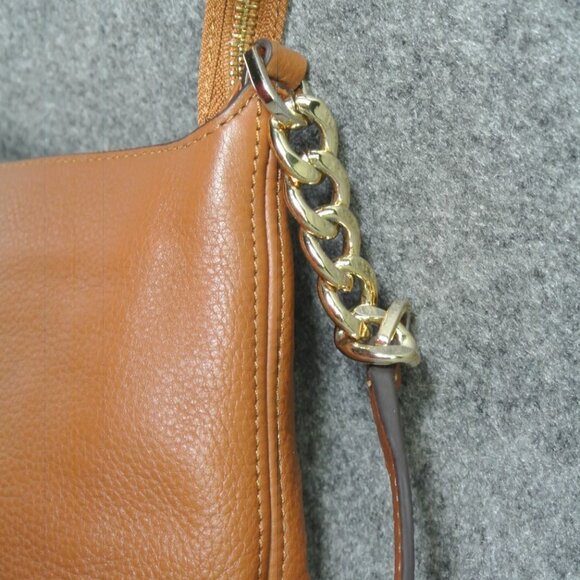 Michael Kors Brown Leather Crossbody Mini Purse Bag Small MK Handbag - Picture 3 of 13